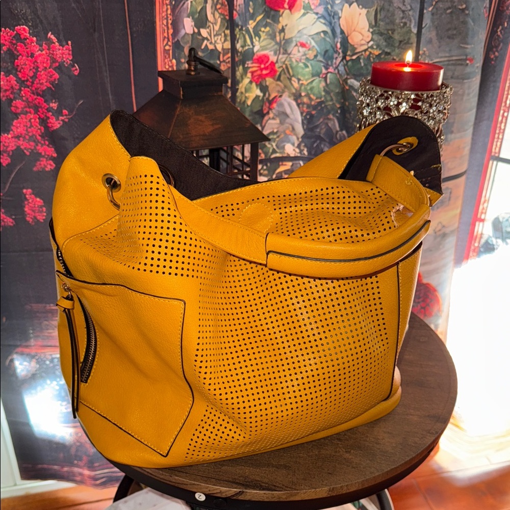 Vibrant Yellow Perforated Tote Bag